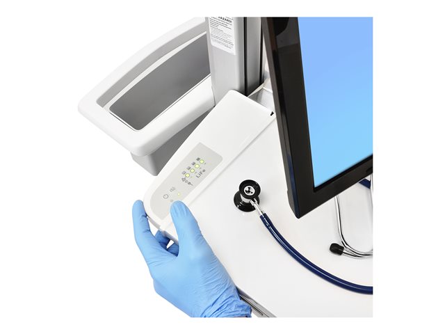Ergotron StyleView SV42 - Cart - Constant Force Technology - for LCD display / PC equipment - with LCD pivot, EU - lockable - medical - aluminium, zinc-plated steel, high-grade plastic - screen size: up to 24\" - 66 Ah - Sealed Lead Acid (SLA) - TAA Compliant