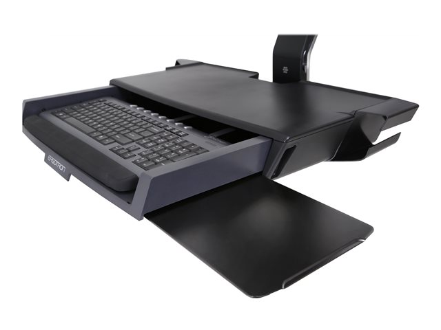 Ergotron StyleView - Mounting kit (wrist rest, track mount bracket kit, slide-out mouse tray, height adjust bracket, barcode scanner and mouse holder, combo arm, work surface with keyboard tray) - for LCD display / PC equipment - polished aluminium - screen size: up to 24\"