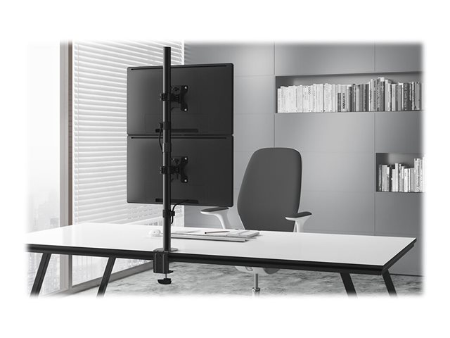 Neomounts FPMA-D550DV - Mounting kit - for 2 LCD displays - black - screen size: 10\"-32\" - clamp mountable, grommet, desk-mountable