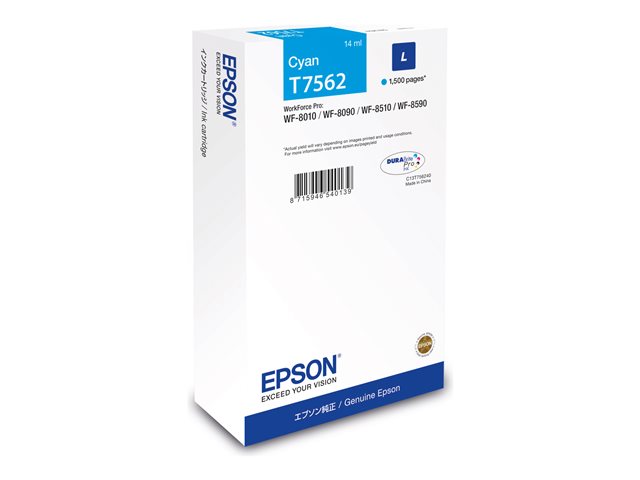 Epson T7562 - 14 ml - L size - cyan - original - ink cartridge