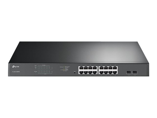 TP-Link JetStream TL-SG1218MPE - Switch - smart - 16 x 10/100/1000 (PoE+) + 2 x Gigabit SFP - rack-mountable - PoE+ (192 W) - AC 100 - 240 V