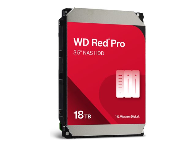 WD Red Pro WD181KFGX - Hard drive - 18 TB - internal - 3.5\" - SATA 6Gb/s - 7200 rpm - buffer: 512 MB