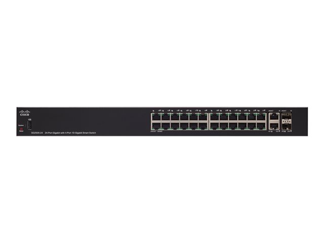 Cisco 250 Series SG250X-24 - Switch - L3 - smart - 24 x 10/100/1000 + 2 x 10 Gigabit Ethernet + 2 x 10 Gigabit SFP+ - rack-mountable