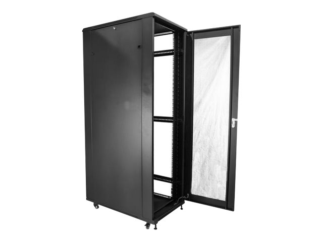 StarTech.com 42U Server Rack Cabinet - 4-Post Adjustable Depth (5.9\" to 36.4\") IT Network Equipment Rack Enclosure with Casters - 2000lbs (RK4236BKB) - Rack cabinet - floor-standing - black - 42U - 19\"