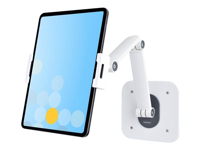 StarTech.com Adjustable Tablet Stand for Desk, Desk/Wall Mountable, Supports Up to 2.2lb, Universal Tablet Stand Holder for Desk, Articulating Tablet Mount with Pivot/Swivel/Rotate - Ergonomic Tablet Stand (ADJ-TABLET-STAND-W) - Stand - for tablet - aluminium and steel - white - screen size: 4.7\"-12.9\" - wall-mountable, desk-mountable