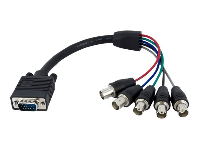 StarTech.com 1 ft. (0.3 m) VGA to BNC Cable - HD15 VGA to 5 BNC - Male/Female - BNC Cable (VGABNCMF1) - VGA cable - BNC (F) to HD-15 (VGA) (M) - 30 cm - black