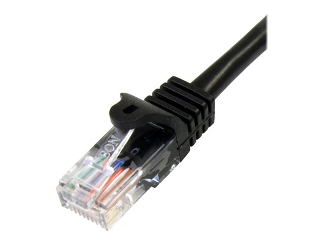 StarTech.com 0.5m Black Cat5e / Cat 5 Snagless Ethernet Patch Cable 0.5 m - Patch cable - RJ-45 (M) to RJ-45 (M) - 50 cm - UTP - CAT 5e - stranded, snagless - black