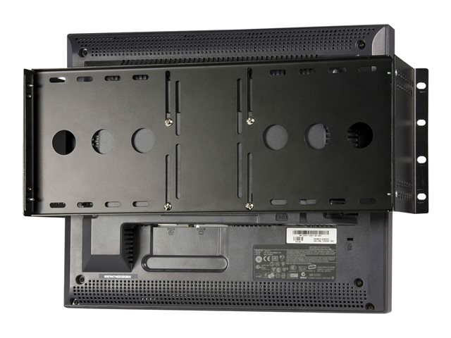 StarTech.com 4U Universal VESA LCD Monitor Mounting Bracket for 19-inch Rack or Cabinet - TAA Compliant - Cold-Pressed Steel Bracket (RKLCDBK) - Mounting kit - for LCD display - solid cold pressed steel - black - screen size: 19\" - for P/N: CABSCRWS1224, RK2433BKM, RK2537BKM, RK3236BKF, RK4236BKB, RK4242BK24, RK4242BK30