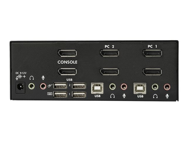 StarTech.com 2-Port DisplayPort KVM Switch - Dual-Monitor - 4K 60 - with Audio & USB Peripheral Support - DP 1.2 - USB Hub (SV231DPDDUA2) - KVM / audio / USB switch - 2 x KVM / audio / USB - 1 local user - desktop - AC 120/230 V / DC 12 V - for P/N: SVA12M2NEUA, SVA12M5NA