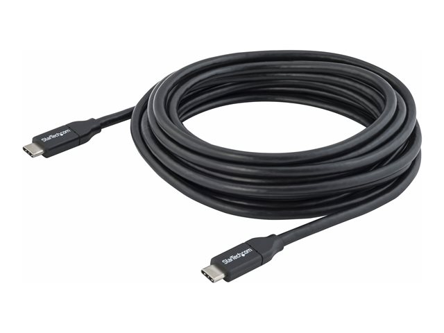 StarTech.com 4m USB C Cable w/ PD - 13ft USB Type C Cable - 5A Power Delivery - USB 2.0 USB-IF Certified - USB 2.0 Type-C Cable - 100W/5A (USB2C5C4M) - USB cable - USB-C (M) to USB-C (M) - USB 2.0 - 5 A - 4 m - for P/N: CDP2VGAUACP, CDP2VGAUCP, DKT30CHCPD, DKT30CHD, DKT30CHPD3, DKT30CHPDW, DKT31CMDPHPD