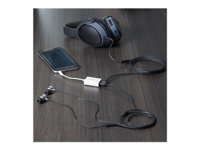 StarTech.com White Slim Mini Jack Headphone Splitter Cable Adapter - 3.5mm Audio Mini Stereo Y Splitter - 3.5mm Male to 2x 3.5mm Female (MUY1MFFADPW) - Headphones splitter - mini-phone stereo 3.5 mm female to mini-phone stereo 3.5 mm male - 15.23 cm - white
