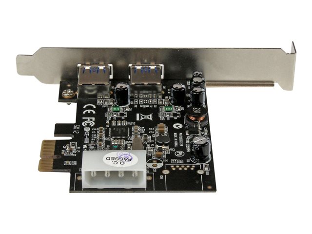 StarTech.com 2 Port PCI Express (PCIe) SuperSpeed USB 3.0 Card Adapter with UASP - LP4 Power - Dual Port USB 3 PCIe Controller (PEXUSB3S25) - USB adapter - PCIe - USB 3.0 x 2 - for P/N: CFASTRWU3, S251SMU33EP, ST103008U2C, ST53004U1C, ST7300U3M, ST93007U2C, UNI251BMU33