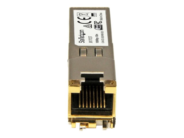 StarTech.com HPE J8177C Compatible SFP Module, 1000BASE-T, SFP to RJ45 Cat6/Cat5e, 1GE Gigabit Ethernet SFP, RJ-45 (Copper) 100m, HPE 1810, 1820, 2530, 1Gbps Mini GBIC Transceiver SFP - Lifetime Warranty (J8177CST) - SFP (mini-GBIC) transceiver module (equivalent to: HP J8177C) - 1GbE - 1000Base-T - RJ-45 / SFP (mini-GBIC) - up to 100 m - for HPE 1810, 1910, 20p 10/100/1000, 2610, 3500, 6200, Switch 8212, HPE Aruba 2530, 5406