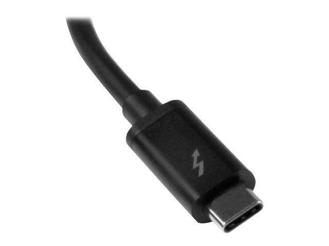 StarTech.com Thunderbolt 3 to Thunderbolt 2 Adapter, TB3 Laptop to TB2 Displays & Devices, Thunderbolt 2 20Gbps or Thunderbolt 1 10Gbps, TB3 to TB2 Converter, TB3 Certified, Windows & Mac - 8in Attached Cable (TBT3TBTADAP) - Thunderbolt adapter - Mini DisplayPort (F) to 24 pin USB-C (M) - 28 cm - black - for P/N: TB3DK2DPM2, TB3DK2DPPDUE, TB3DKDPMAW, TB3DKDPMAWUE, TB3DOCK2DPPD, TB3DOCK2DPPU