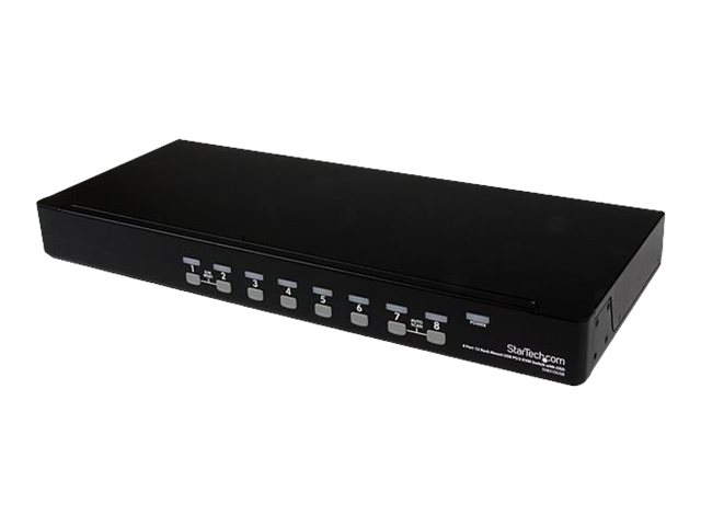 StarTech.com 8 Port 1U RackMount USB PS/2 KVM Switch with OSD - KVM switch - 8 x KVM port(s) - 1 local user - desktop - for P/N: RK3236BKF