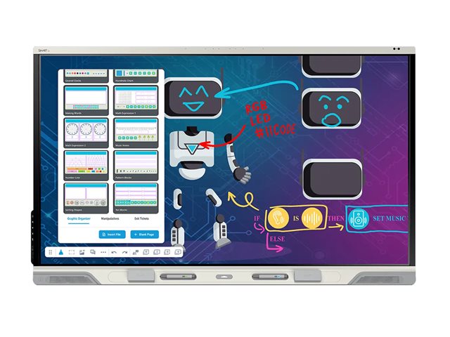 SMART Board RX286 - 86\" Diagonal Class RX Series with iQ LED-backlit LCD display - interactive - with built-in interactive whiteboard, touchscreen (multi touch), 8-microphone array, RFID NFC reader/writer CCID - Android - 4K UHD (2160p) 3840 x 2160 -