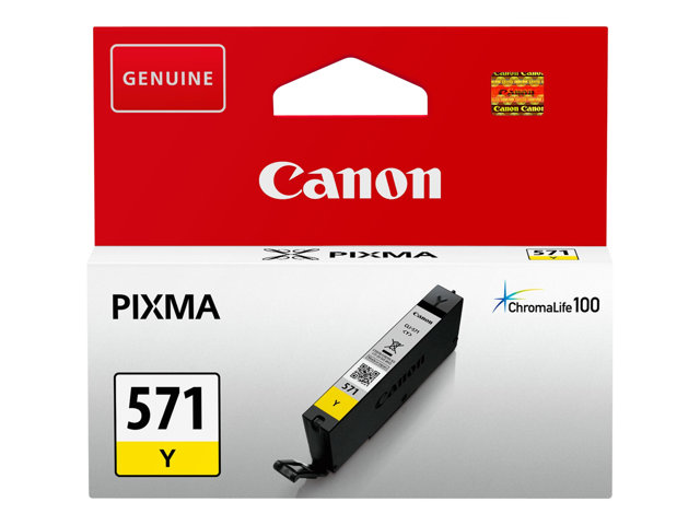 Canon CLI-571Y - 7 ml - yellow - original - ink tank - for PIXMA TS5051, TS5053, TS5055, TS6050, TS6051, TS6052, TS8051, TS8052, TS9050, TS9055