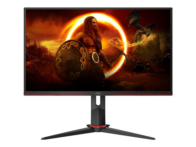 AOC Gaming Q27G2S - G2 Series - LED monitor - gaming - 27" - 2560 x 1440 QHD @ 165 Hz - IPS - 350 cd/m² - 1000:1 - 1 ms - 2xHDMI, DisplayPort - matte black front, matte black/red back side