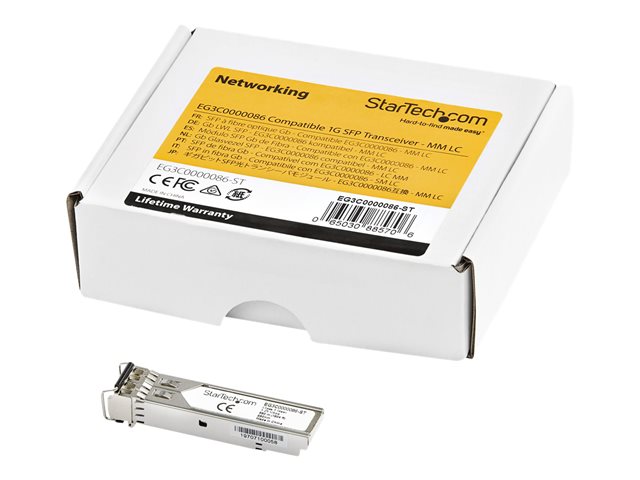 StarTech.com Citrix EG3C0000086 Compatible SFP Module, 1000BASE-SX, 1GbE Multimode Fiber MMF Optic Transceiver, 1GE Gigabit Ethernet SFP, LC Connector, 550m, 850nm, DDM, Mini GBIC Module - Lifetime Warranty (EG3C0000086-ST) - SFP (mini-GBIC) transceiver module (equivalent to: Citrix EG3C0000086) - GigE - 1000Base-SX - LC multi-mode - up to 550 m - 850 nm