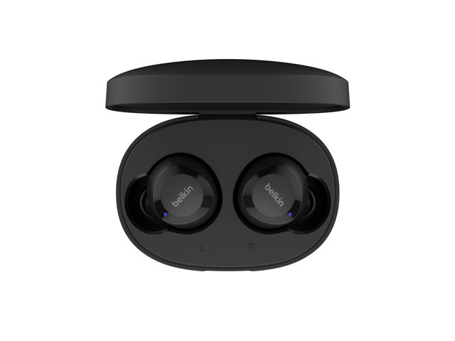 Belkin SoundForm Bolt - True wireless earphones with mic - in-ear - Bluetooth - black - for Apple iPhone 14, 14 Plus, 14 Pro, 14 Pro Max, Samsung Galaxy S22 5G, S22 Ultra 5G, S22+ 5G