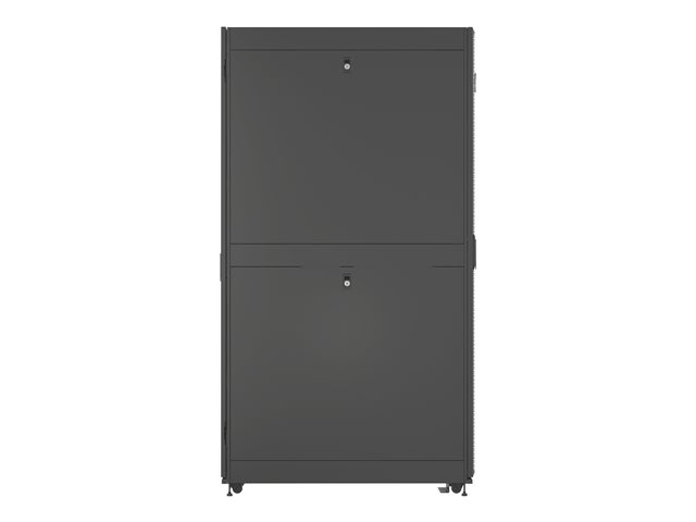 Rack 48U 2265mm (96.16)H x 600mm (23.62)W x 1215mm (47.83)D with Perf. Front Door Perf. Split Rear Doors Black gray shock packaging