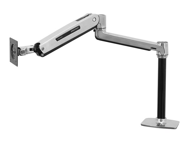 Ergotron LX - Mounting kit (extender arm, pole, VESA adapter, sit-stand arm, desk clamp base, grommet-mount base) - for LCD display - aluminium - polished aluminium - screen size: up to 42\" - desk-mountable