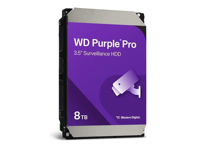 WD Purple Pro WD8002PURP - Hard drive - 8 TB - surveillance, smart video - internal - 3.5\" - SATA 6Gb/s - 7200 rpm - buffer: 256 MB