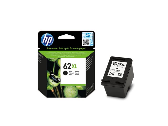 HP 62XL - 12 ml - High Yield - black - original - ink cartridge - for ENVY 55XX, 56XX, 76XX, Officejet 200, 250, 57XX, 8040