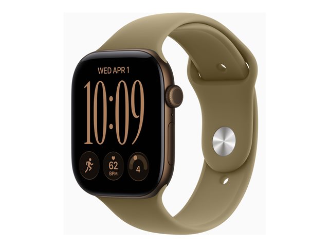 Apple Watch Series 12 GPS + Cellular 46mm Dark Bronze Aluminium Case with Olive Sport Band - M/L