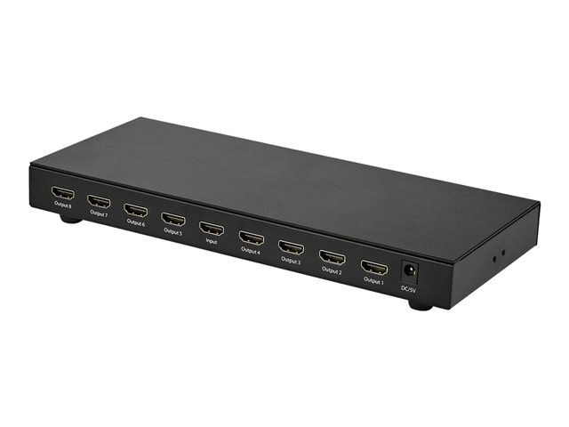 StarTech.com 4K 60hz HDMI Splitter - 8 Port - HDR Support - 7.1 Surround Sound Audio - HDMI Distribution Amplifier - HDMI 2.0 Splitter (ST128HD20) - Video/audio splitter - 8 x HDMI - for P/N: ST121HD20FXA