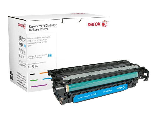 Xerox - Cyan - compatible - toner cartridge (alternative for: HP CE251A) - for HP Color LaserJet CM3530 MFP, CM3530fs MFP, CP3525, CP3525dn, CP3525n, CP3525x