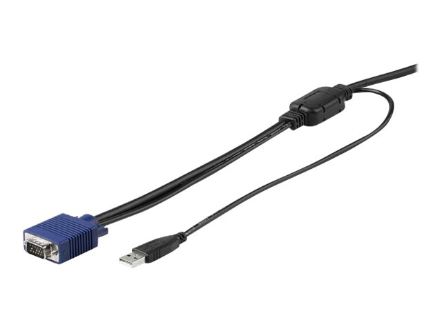StarTech.com 15 ft. (4.6 m) USB KVM Cable for StarTech.com Rackmount Consoles - VGA and USB KVM Console Cable (RKCONSUV15) - Video / USB cable - mini-VGA (M) to USB, HD-15 (VGA) (M) - 4.6 m - for P/N: RKCONS1701, RKCONS1708K, RKCONS1716K, RKCONS17HD,