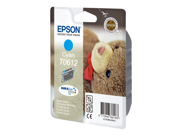 Epson T0612 - 8 ml - cyan - original - blister with RF/acoustic alarm - ink cartridge - for Stylus D68, D88, DX3800, DX3850, DX4200, DX4250, DX4800, DX4850