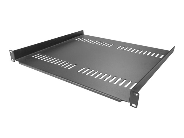 StarTech.com 1U Vented Server Rack Cabinet Shelf, 16in Deep Fixed Cantilever Tray, Rackmount Shelf for 19\" AV/Data/Network Equipment Enclosure w/ Cage Nuts & Screws, 44lbs Weight Capacity - 1U Network Rack Shelf (CABSHELF116V) - Rack shelf - black - 1U - 16\" - for P/N: CABSHELF116