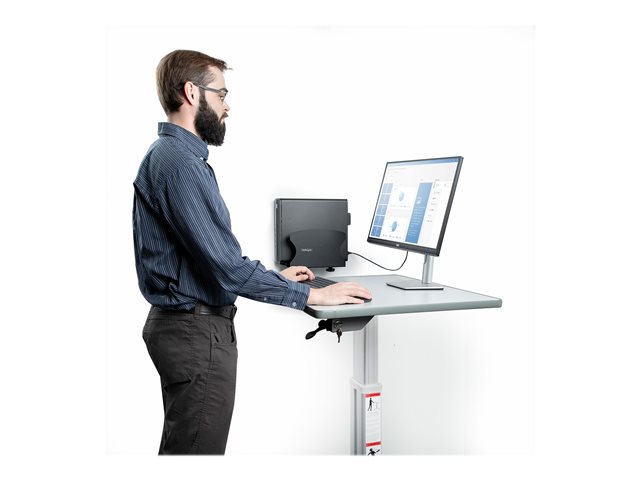StarTech.com PC Wall Mount Bracket, For Desktop Computers Up To 40lb, Toolless Width Adjustment 1.9-7.8in (50-200mm), Heavy-Duty Steel, CPU Tower/Case Shelf/Holder, Includes Mounting Hardware and Spacers (2NS-CPU-WALL-MOUNT) - Desktop to wall/monitor