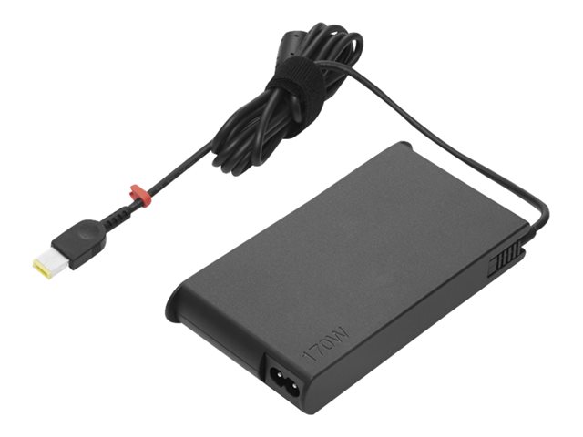 Lenovo ThinkPad 170W Slim AC Adapter (Slim-tip) - Power adapter - AC 90-265 V - 170 Watt - black - for ThinkPad P1 Gen 4, P15v Gen 2, P17 Gen 2, T15g Gen 2, T15p Gen 2, X1 Extreme Gen 4