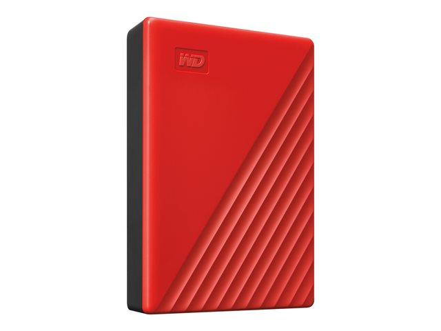WD My Passport WDBPKJ0040BRD - Hard drive - encrypted - 4 TB - external (portable) - USB 3.2 Gen 1 - 256-bit AES - red