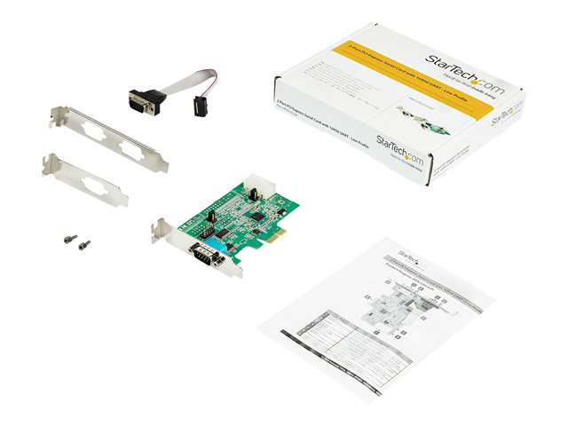 StarTech.com 2-port PCI Express RS232 Serial Adapter Card, PCIe RS232 Serial Host Controller Card, PCIe to Serial DB9 COM Ports, 16950 UART, Low Profile Expansion Card, Windows/macOS/Linux - Full/Low-Profile (PEX2S953LP) - Serial adapter - PCIe low profile - RS-232 x 2