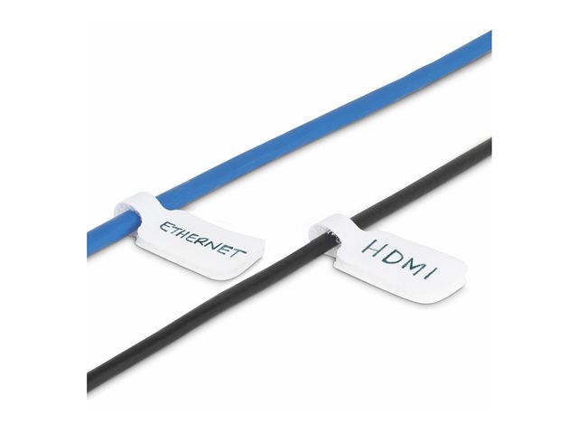 StarTech.com 3.5in (9cm) Cable Labels, 100 Pack White, Cable/Cord Tags (CABLE-TAG-HLWH) - Cable identification labels - hook-to-hook fastener, write-on - 9 cm - white (pack of 100)