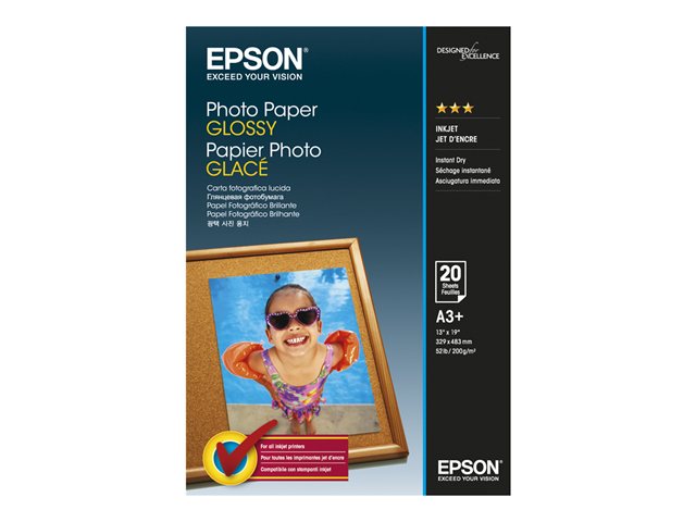 Epson - Glossy - A3 Plus (329 x 483 mm) - 200 g/m² - 20 sheet(s) photo paper - for Expression Photo HD XP-15000, SureColor P706, SC-P405, WorkForce WF-7720, 7725, 7840, 7845