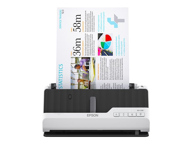 Epson DS-C330 - Sheetfed scanner - Duplex - A4/Legal - 600 dpi x 600 dpi - ADF (20 pages) - up to 3500 scans per day - USB 2.0