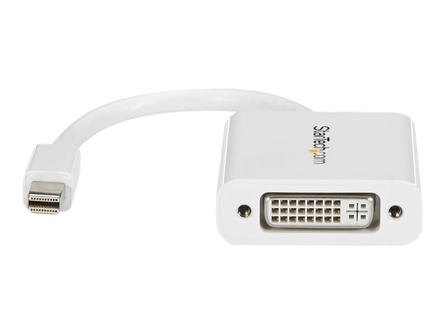 StarTech.com Mini DisplayPort to DVI Adapter - White - 1920 x 1200 - Mini DP to DVI Converter for Your Mac or Windows Computer (MDP2DVIW) - DVI adapter - Mini DisplayPort (M) to DVI-I (F) - 17 cm - white