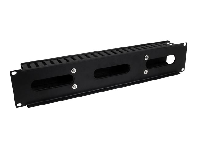 StarTech.com Horizontal 2U Server Rack Cable Management Finger Duct w/ Cover - 19\" Network Rack Wire Duct Raceway Panel - Slotted Wire Duct (CMDUCT2U) - Rack cable management panel - black - 2U - 19\" - for P/N: RACK-18U-20-WALL-OA, RACK-21U-20-WALL-O