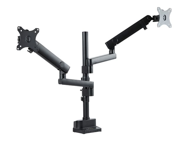 StarTech.com Desk Mount Dual Monitor Arm, Full Motion Monitor Mount for 2x VESA Displays up to 32\" (up to 17lb/8kg), Ergonomic Vertical Stackable Arms, Articulating, Height Adjustable - Pole Mount, C-Clamp/Grommet (ARMDUALPIVOT) - Mounting kit (2 mon