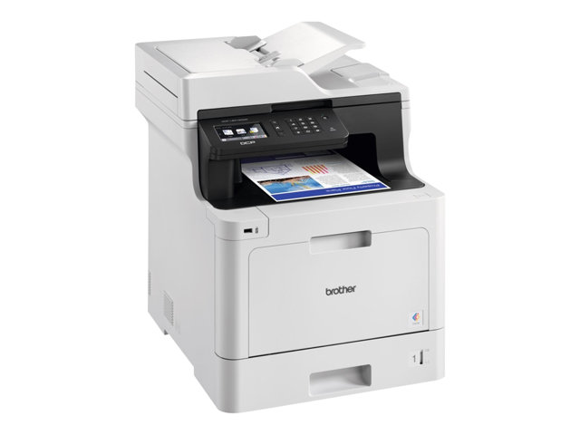 Brother DCP-L8410CDW - Multifunction printer - colour - laser - 215.9 x 355.6 mm (original) - A4/Legal (media) - up to 31 ppm (printing) - 300 sheets - USB 2.0, Gigabit LAN, Wi-Fi(n), USB host
