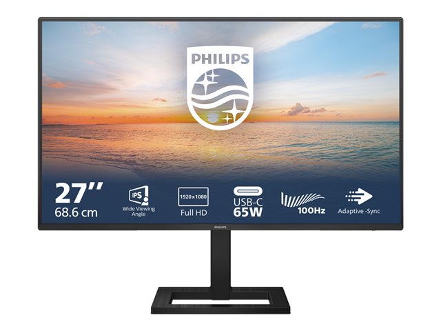 Philips 27E1N1300AE - LED monitor - 27\" - 1920 x 1080 Full HD (1080p) @ 100 Hz - IPS - 1300:1 - 1 ms - HDMI, USB-C - speakers - textured black