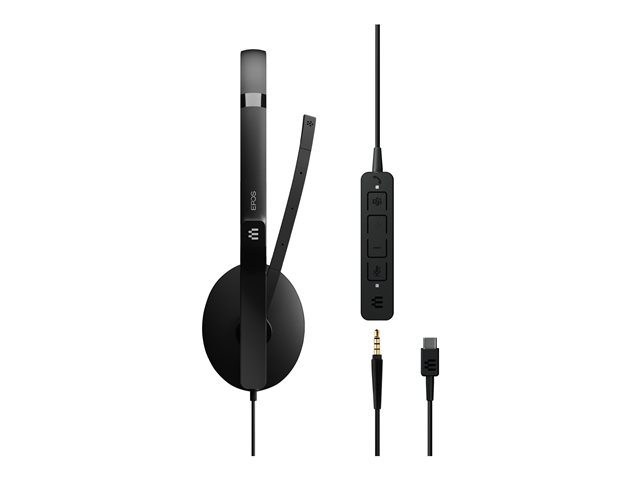 EPOS ADAPT 165T USB-C II - ADAPT 100 Series - headset - on-ear - wired - 3.5 mm jack, USB-C - black - Certified for Microsoft Teams, Optimised for UC