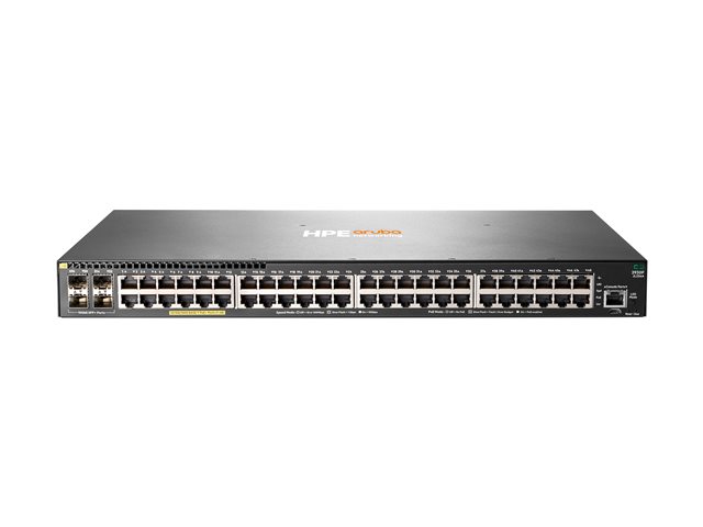 HPE Aruba 2930F 48G PoE+ 4SFP+ - Switch - L3 - Managed - 48 x 10/100/1000 (PoE+) + 4 x 1 Gigabit / 10 Gigabit SFP+ (uplink) - rack-mountable - PoE+ (370 W)