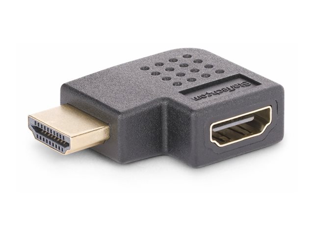 StarTech.com Right Angle HDMI 2.0 Adapter, 90-Degree HDMI Port Saver, M/F - High Speed - HDMI adapter - HDMI male to HDMI female right-angled - black - 4K60Hz support, bi-directional, passive