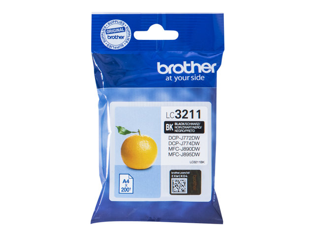 Brother LC3211BK - Black - original - ink cartridge - for Brother DCP-J572, DCP-J772, DCP-J774, MFC-J890, MFC-J895